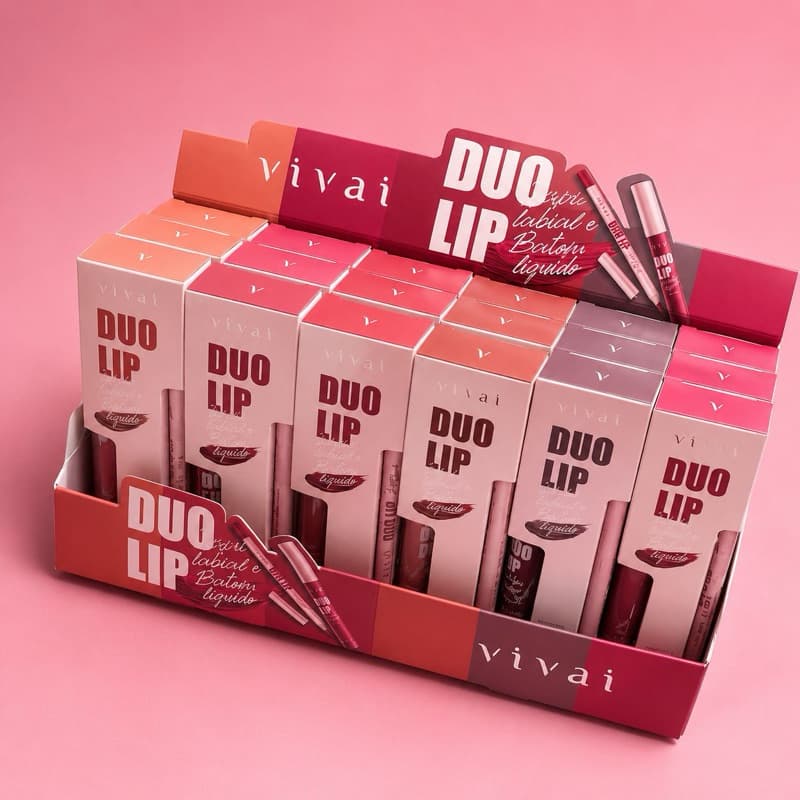 Duo Lip Vivai Lip Tint + Batom Líquido Matte 2 Em 1 Longa Duração Original
