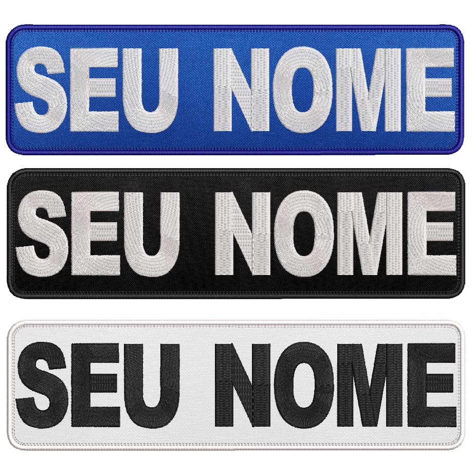 Patch Bordado Patch Kimono Judô Jiu Jitsu Karatê - Seu Nome - Patrocínio 28x8cm