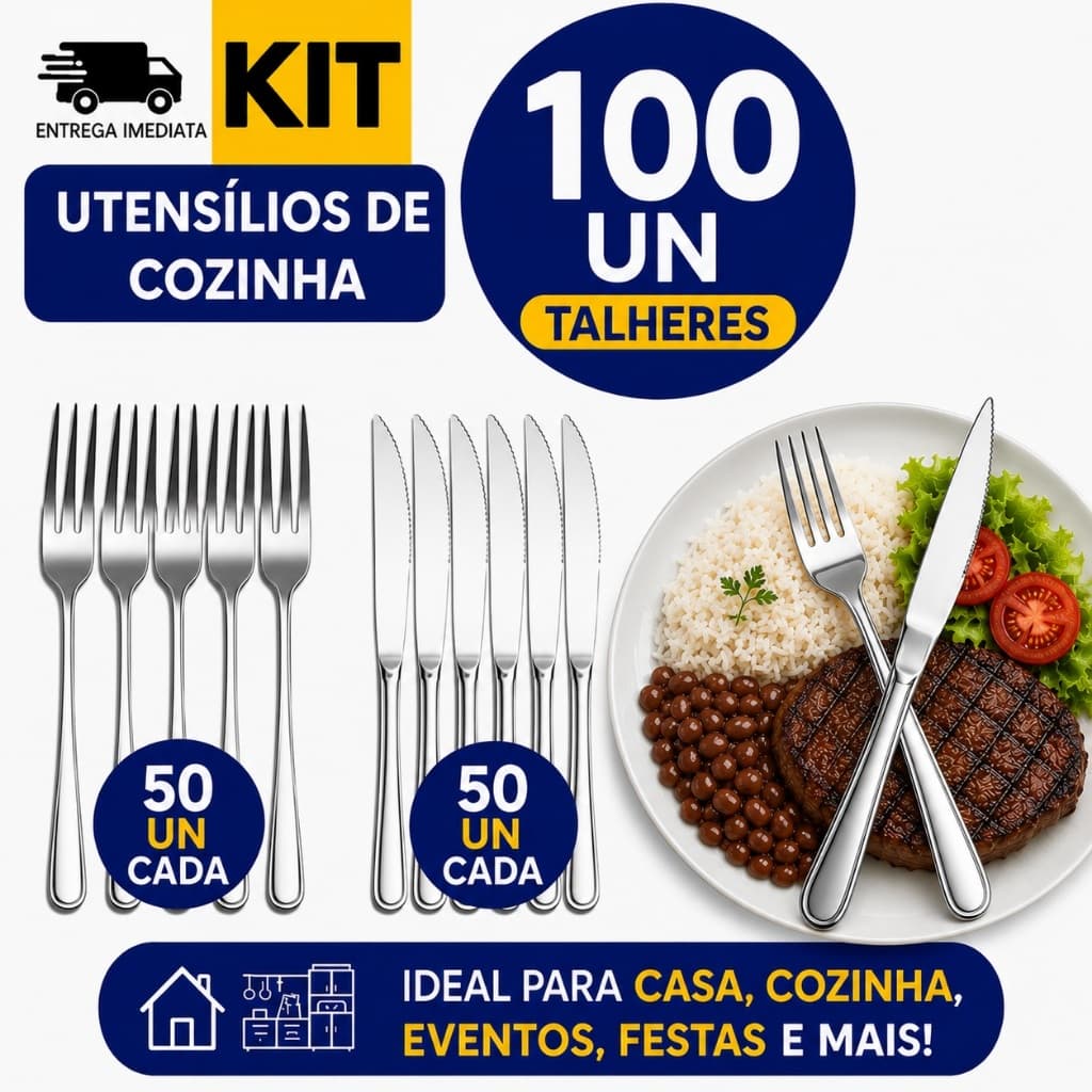 Talheres Cozinha Faqueiro Completo Prateado Aço Inox Restaurante Buffet Garfo Faca Profissionais Hotel Resistente