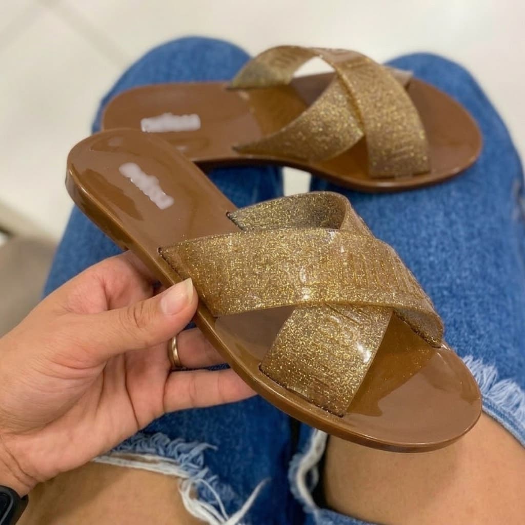Sandália Rasteira Feminina Confortável Elegante Para Trabalhar Dia a Dia