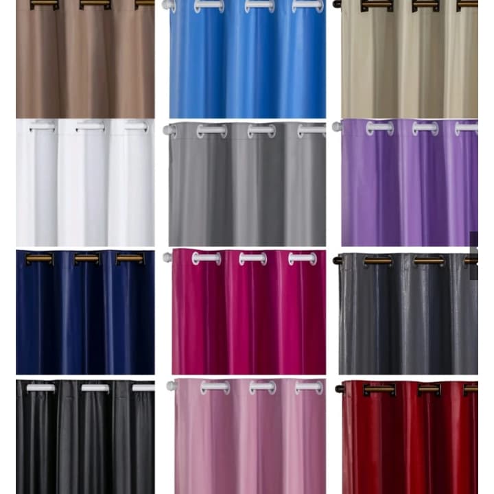 Cortina PVC 2,20x1,40 Lisa 2 Partes Várias Cores Disponiveis e Resistente