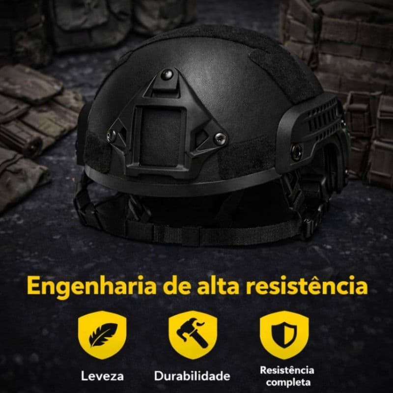 Capacete Tático Multifuncional [Preto]