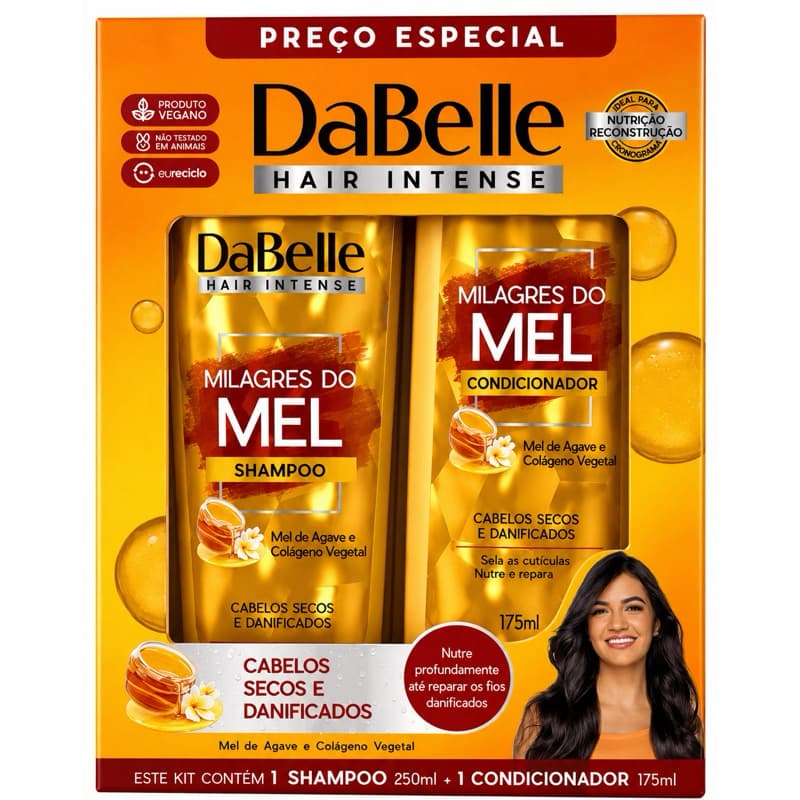Kit Shampoo + Condicionador Milagres do Mel DaBelle Hair Intense