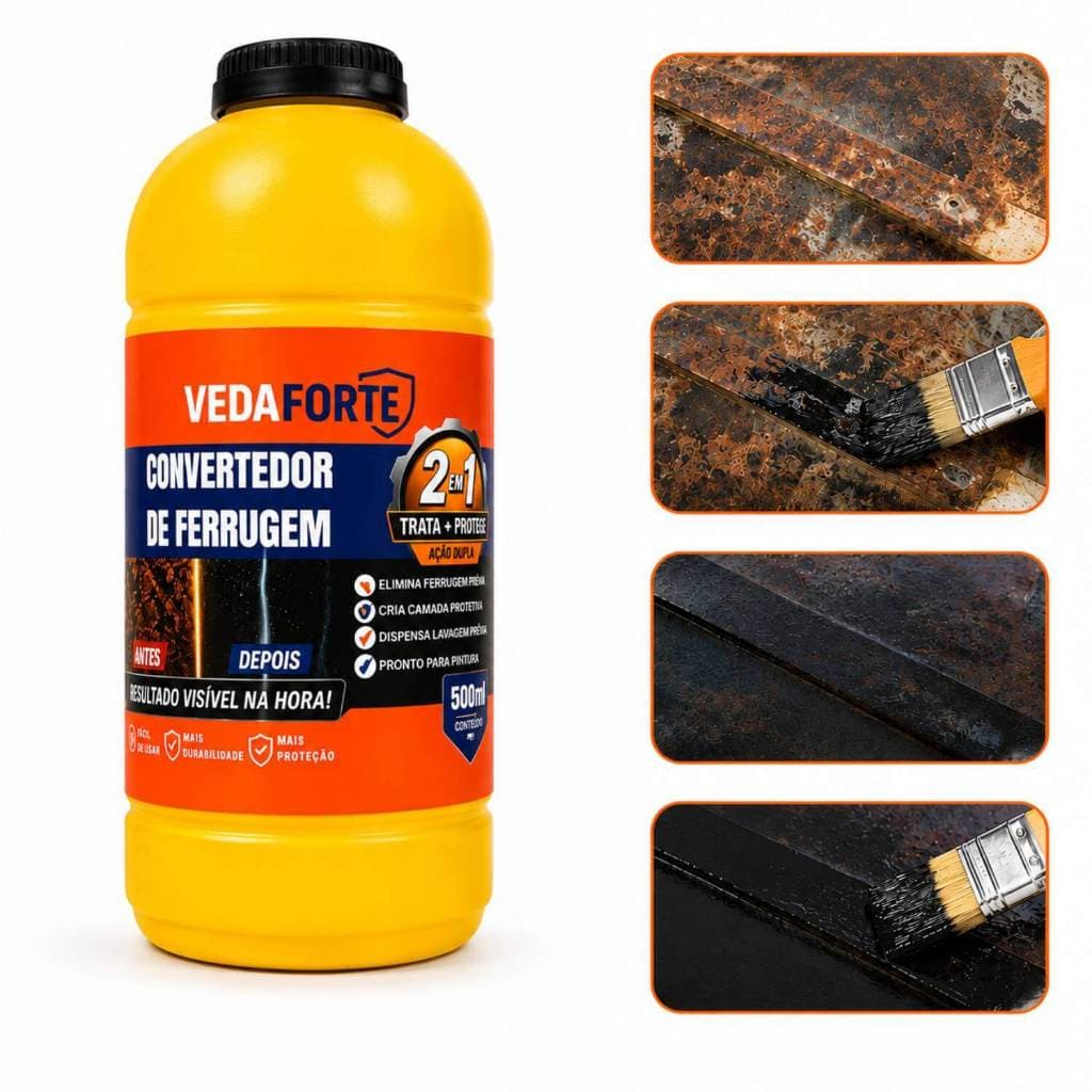 Removedor De Ferrugem 2 Em 1 Trata E Protege - 500ml - Anticorrosivo