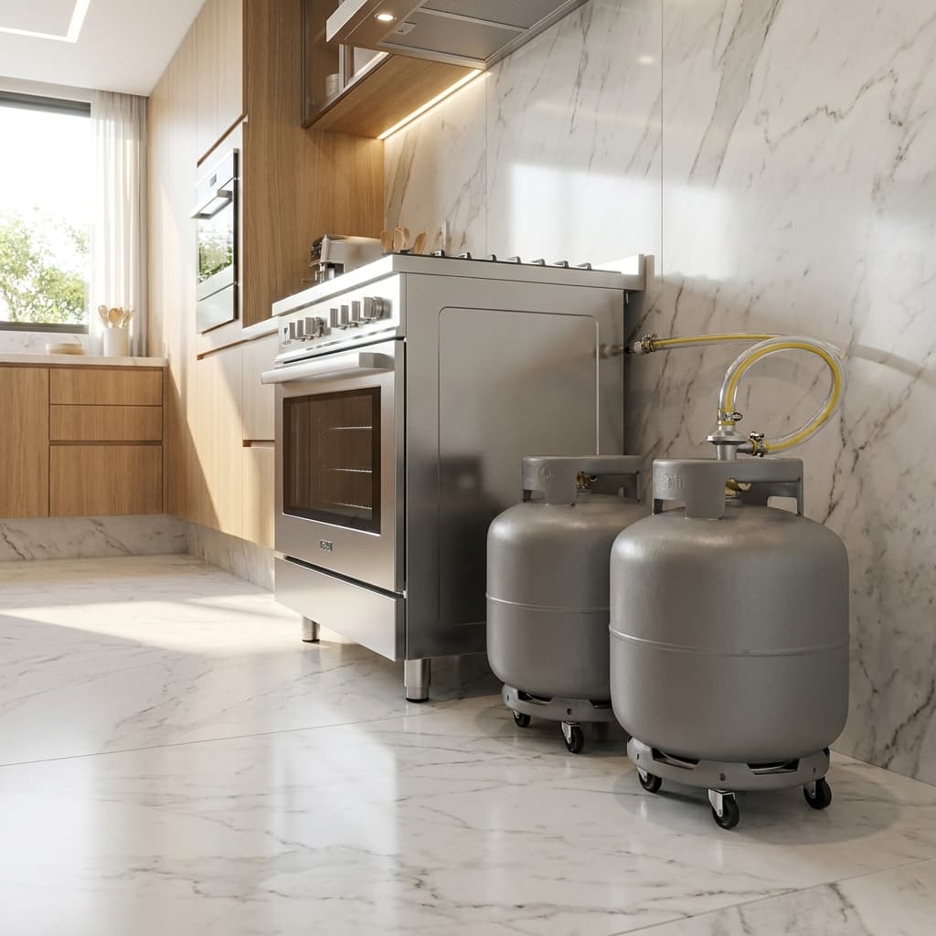 Suporte Botijão De Gás P13 Vasos de Plantas C/ Rodinhas Aço Inoxidável Resistente Reforçado Até 60kg