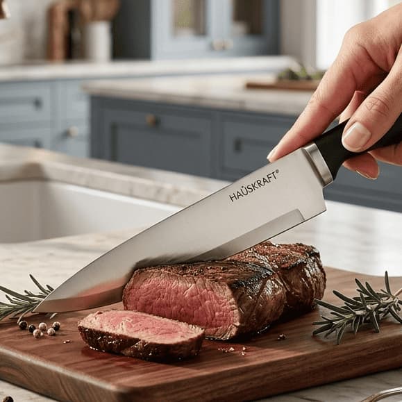Faca De Carne 7" De Inox Com Cabo Preto Haüskraft Couper