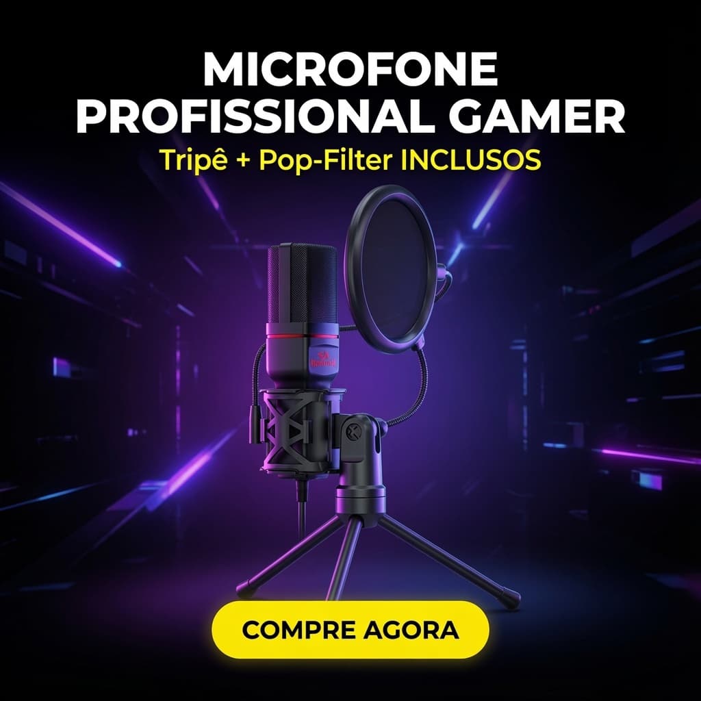 Microfone Condensador Redragon Seyfert Perfeito para Streams e Games