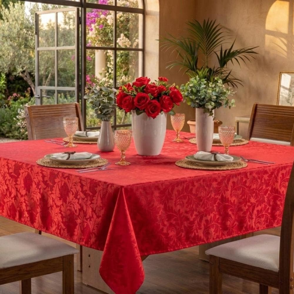 Toalha de Mesa Grande Jacquard 8 Lugares 1,40x2,50m para Eventos e Recepções