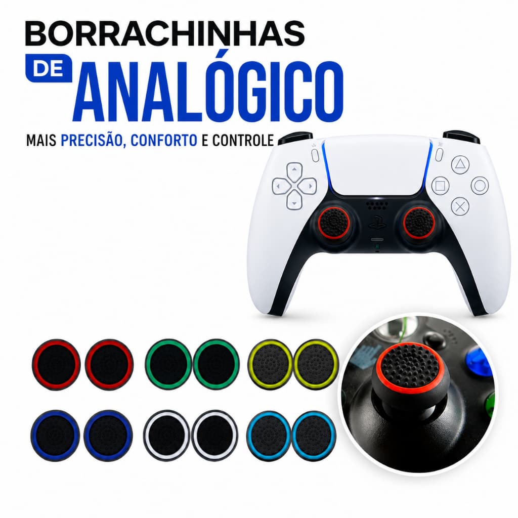Protetor Para Analógico Borracha Grip Controle PS4 PS5 Xbox One
