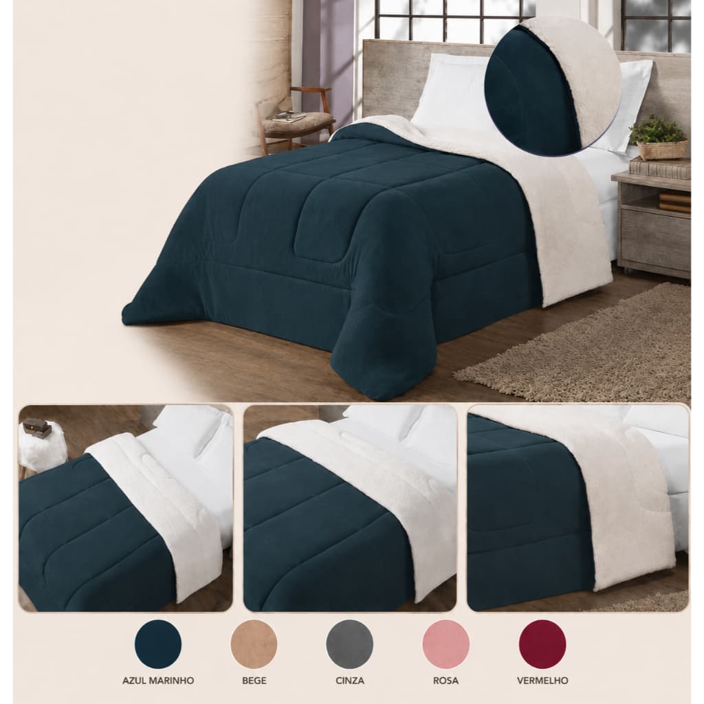 Coberdrom Sherpa Premium Dupla Face Queen – Extra Macio, Quentinho e Confortável