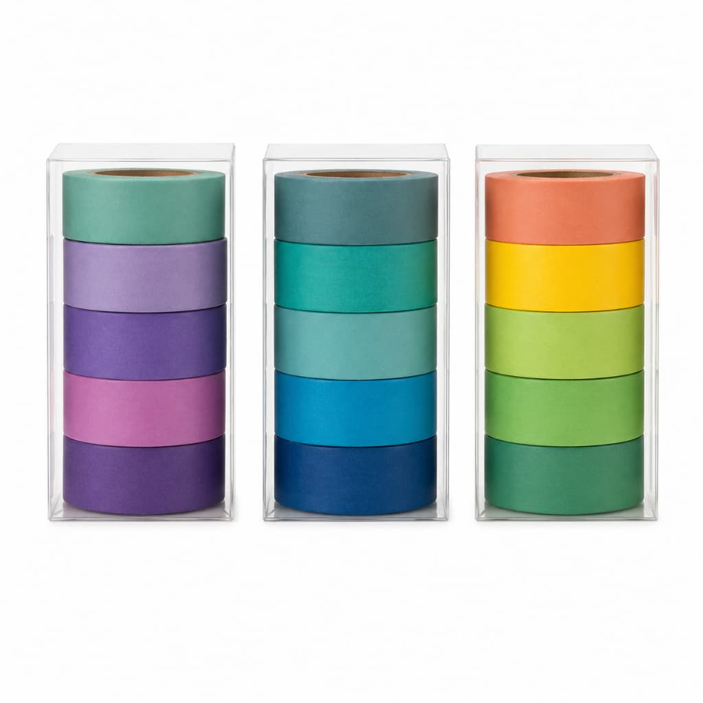 Kit Fita Washi Tape Colorida Adesiva Decorativa Papelaria Scrapbook Planner Caderno Artesanato