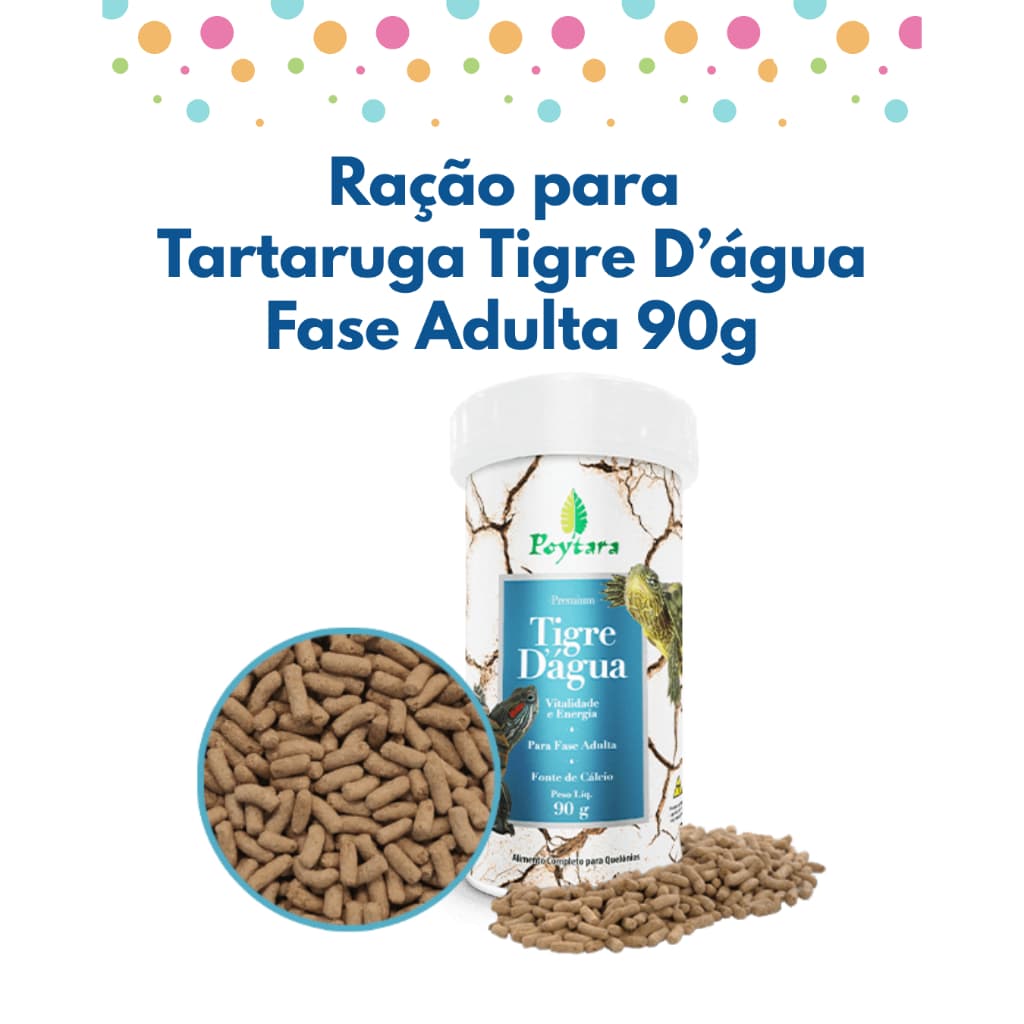RAÇÃO PARA TARTARUGA TIGRE D'AGUA FASE ADULTA - POYTARA 90g