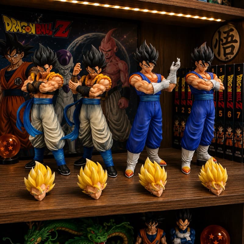 Action Figure Gogeta E Vegetto 28Cm Com 2 Cabeças Super Sayajin Dragon Ball Z Original