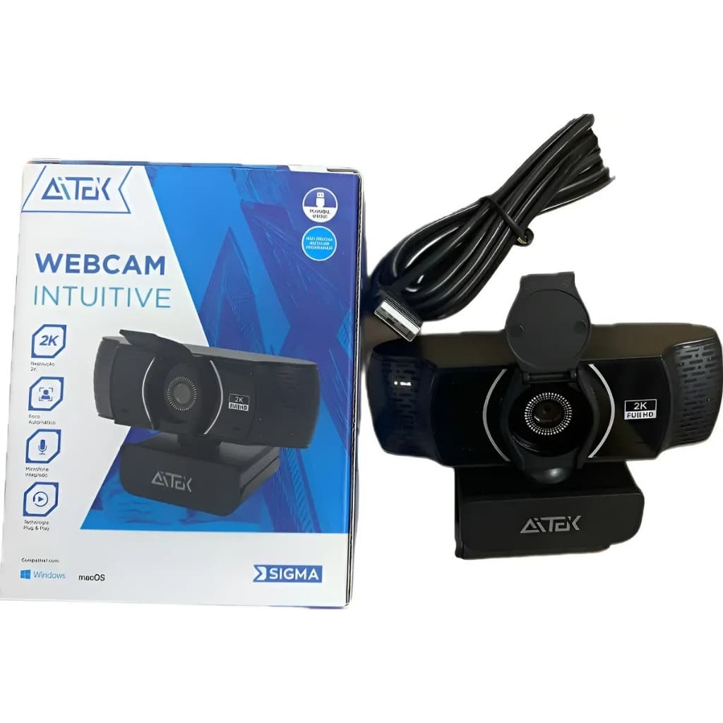 Webcams Intuitivas W640a Resolução 2k Foco Automático