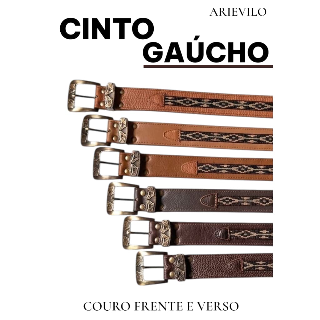 CINTO GAÚCHO 100% EM COURO LEGÍTIMO FIVELA PERSONALIZADA MASCULINO E FEMININO