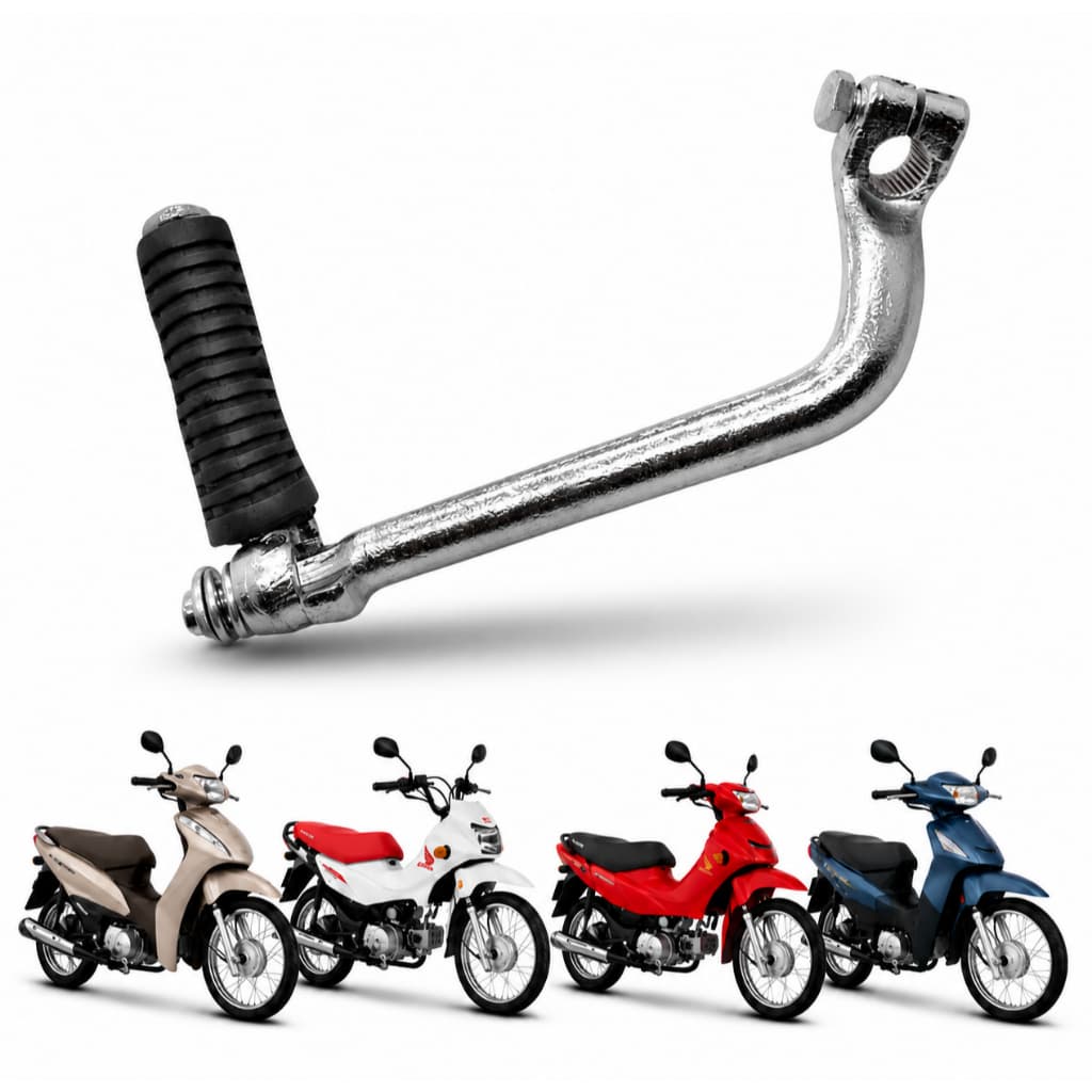 Pedal Partida Biz 110i / Pop 110i / Pop 100 2007 Até 2015 / Shineray Com Borracha
