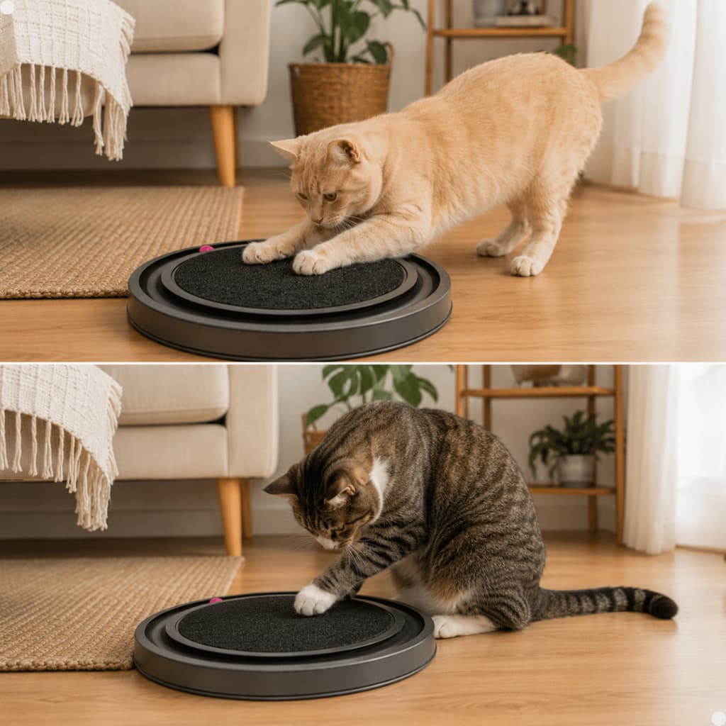 Arranhador Redondo Para Gatos Relax Com Bolinha Interativo Antiestresse