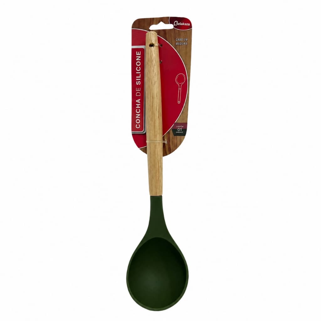 Concha Silicone Cabo Madeira 29,5x6,5 Cores Sortida Belakaza