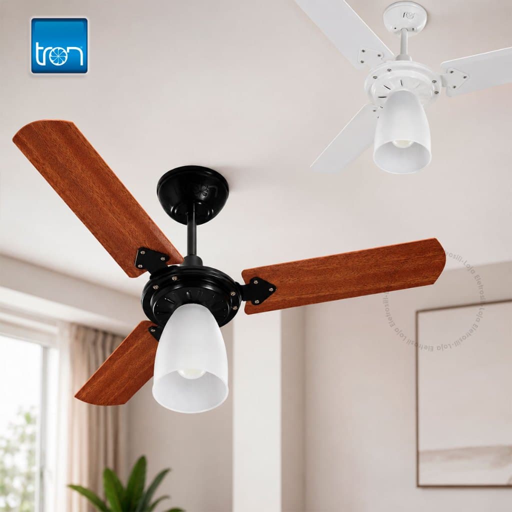Ventilador Teto 3 Pás Hélices 127 Volts Tron Marbela Potente Silencioso Sala Quarto Área Interna