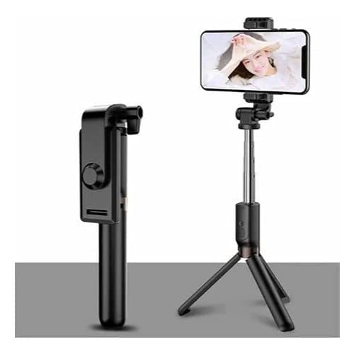 Bastão Selfie Tripé Bluetooth Recarregável Retrátil 360º para Celular Android e iPhone