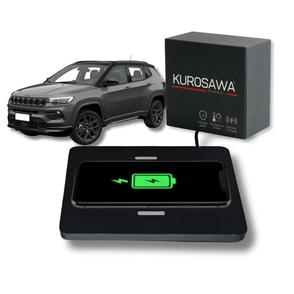 Carregador por Indução Automotivo Jeep Compass 17.2w Sem fio, Encaixe Perfeito.