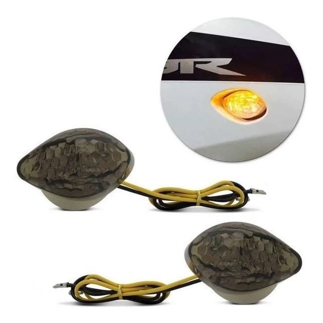 Par Pisca Seta de Led Embutir Carenagem para Honda CBR 1000 ou 600F Fume