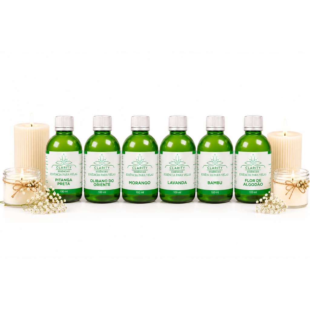 Essência Lipossolúvel Concentrada Para Velas Aromáticas Kit 6x100 ml Alta Fixação