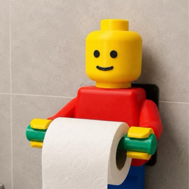 Suporte para papel higiênico com bonequinho Lego