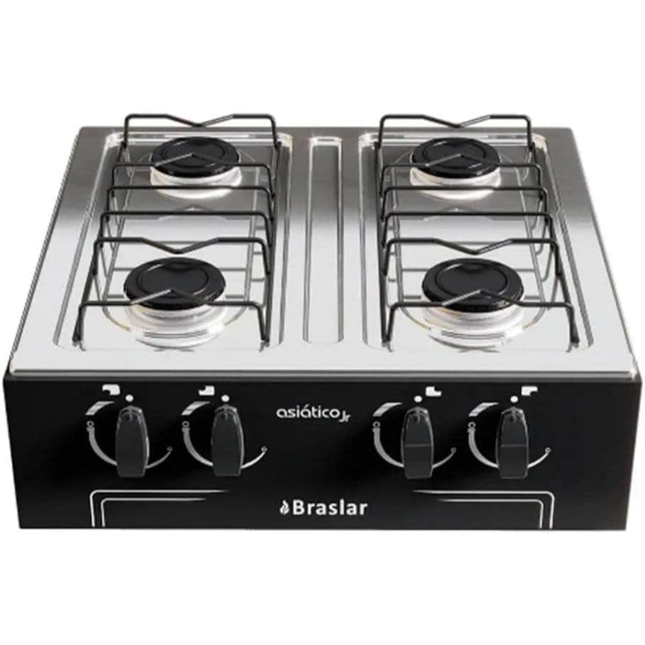 Fogão Cooktop De Mesa Portátil A Gás 4 Bocas Braslar Bivolt