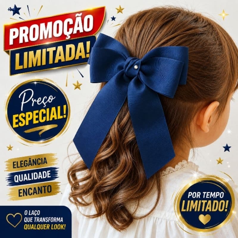 Laço de Cabelo Infantil e Adulto com Pontas Acessório Bico de Pato Presilha