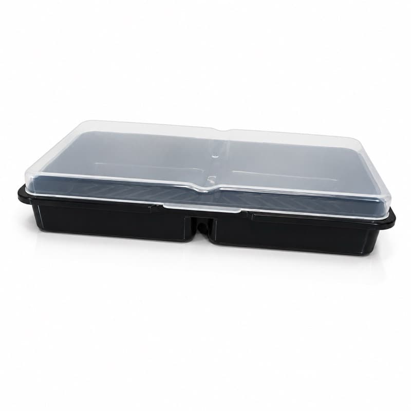 Porta Frios Duplo Com Tampa Transparente Organizador De Geladeira BPA Free Plástico Resistente