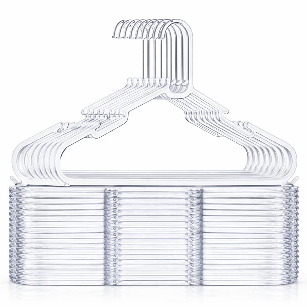 Cabide Acrílico Kit Cabides Para Roupas Transparente Adulto Reforçado Organizador