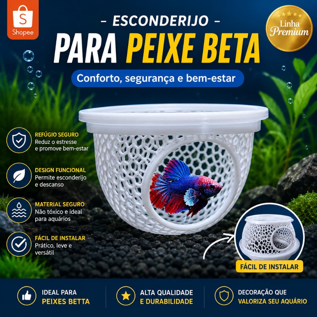 Esconderijo Flutuante para Peixes Betta Toca para Aquário Cama Folha Descanso Aquarismo Decoração