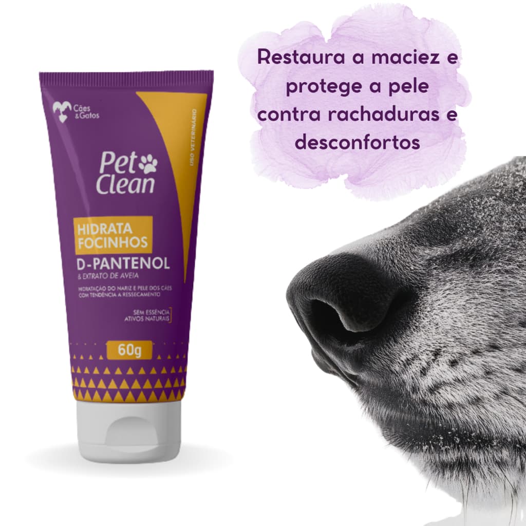 Hidratante de Focinhos D-Pantenol Para Cães Pet Clean 60g