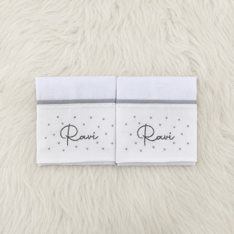 FRALDA PASSEIO PERSONALIZADA 50x70 – BORDADA COM NOME DO BEBÊ | 100% ALGODÃO 2 unidades