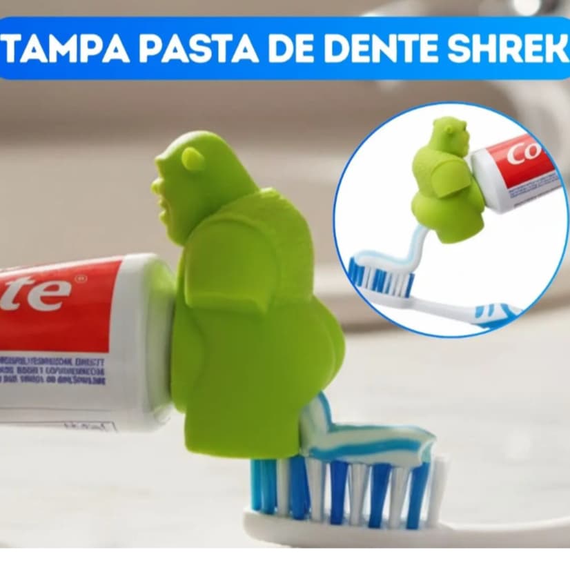 Tampa de Pasta de Dente Shrek com Design Divertido para o Banheiro