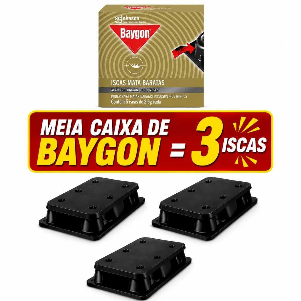 Iscas De Baratas Baygon Inseticida Atua No Ninho E Resolve Atenção É Metade da Caixa = Meia caixa