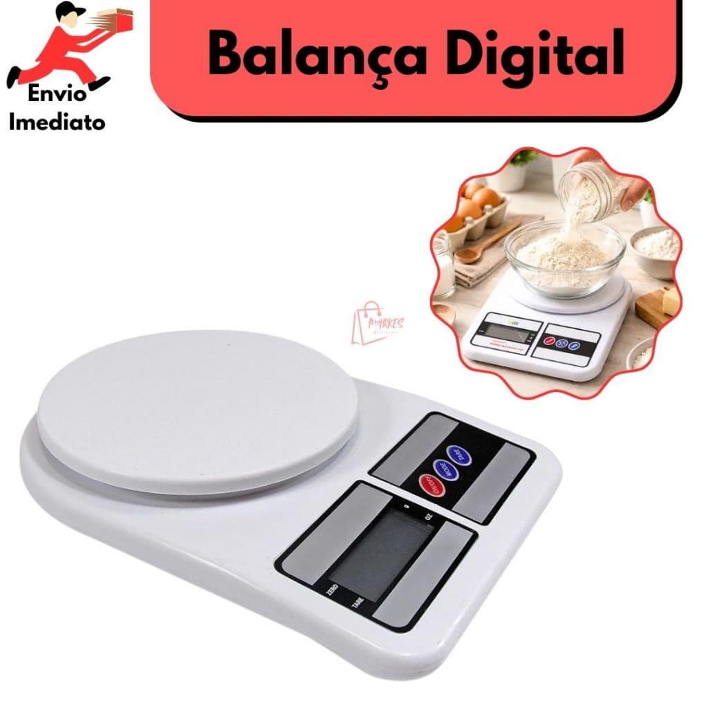 Balança Digital De Cozinha Nutricional De Alta Precisão Ate 10 KG Dieta Confeitaria Farmacêutico