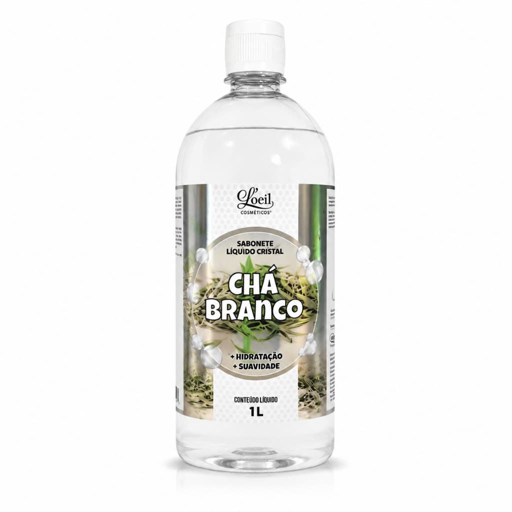 Sabonete Líquido Chá Branco 1L Loeil Limpeza Suave e Hidratante