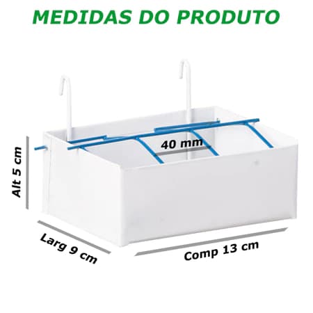 Comedouro Aço Calopsita com Grade e Gancho