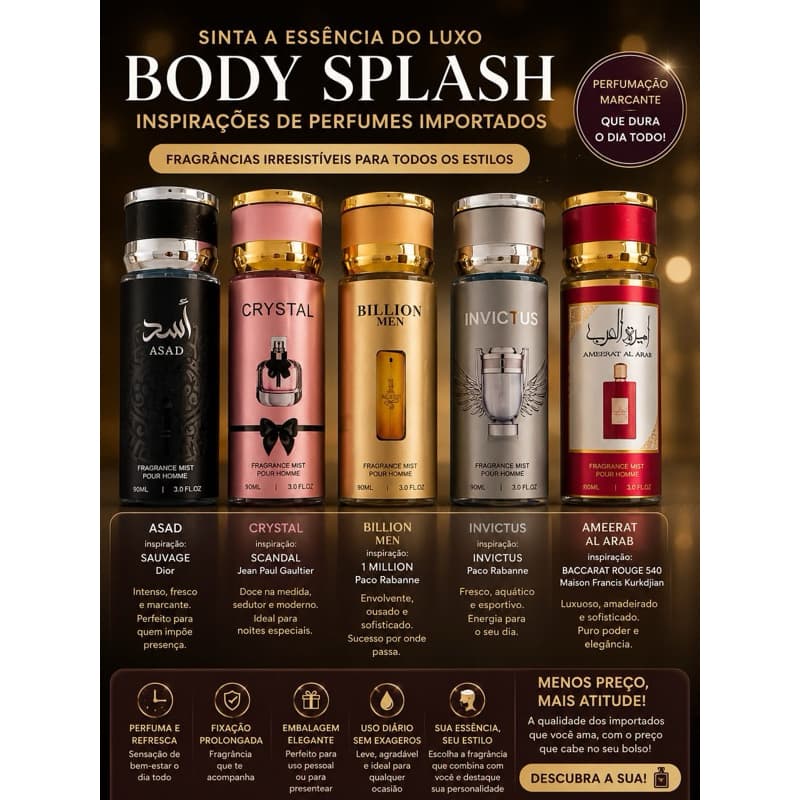 Body splash inspiração em importados .