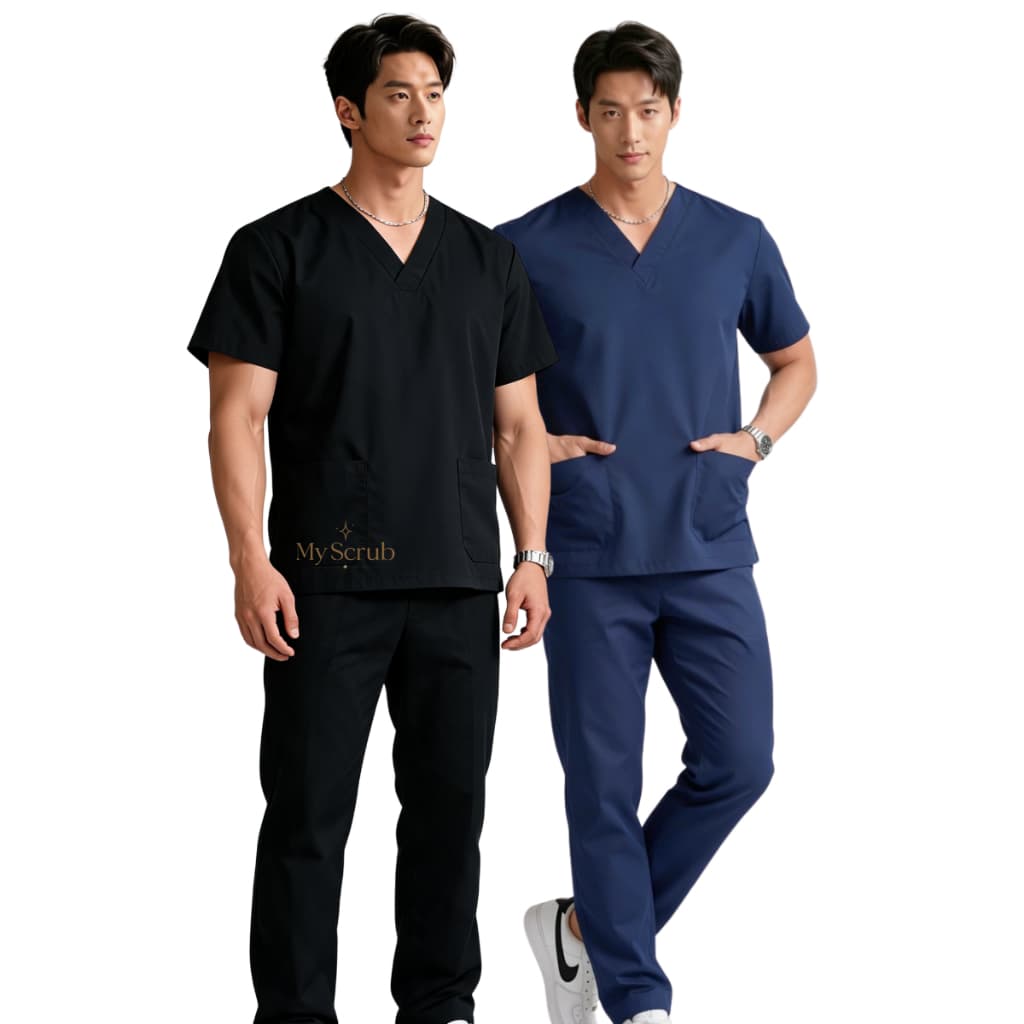 KIT 2 CONJUNTO SCRUB MASCULINO PIJAMA CIRÚRGICO ENFERMEIRO VETERINÁRIO MEDICO SLIM AO PLUS SIZE GABARDINE-PH