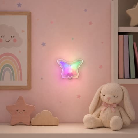 Luminária Led Infantil Bivolt - Coração e Borboleta