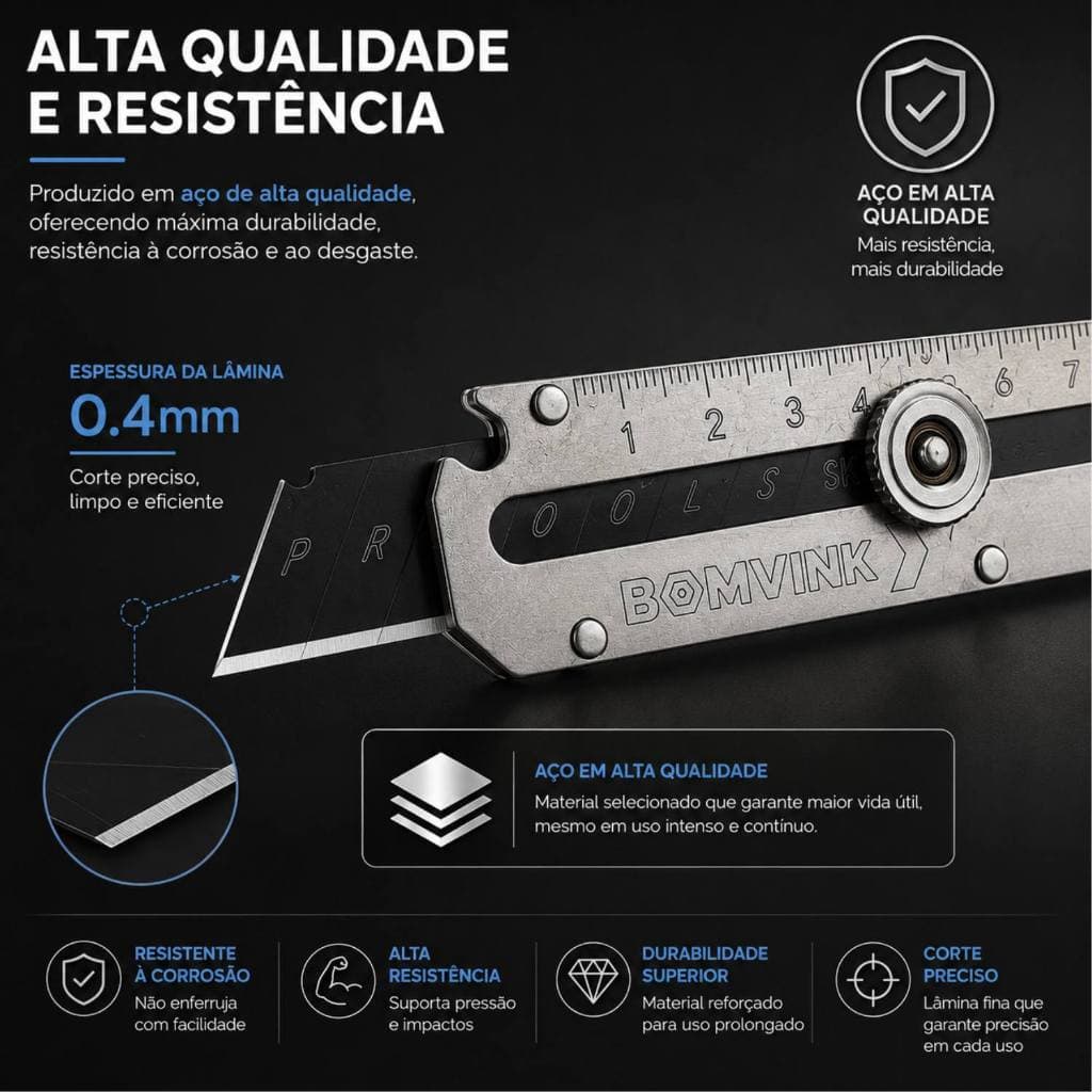 Estilete Multifuncional em Aço Inox