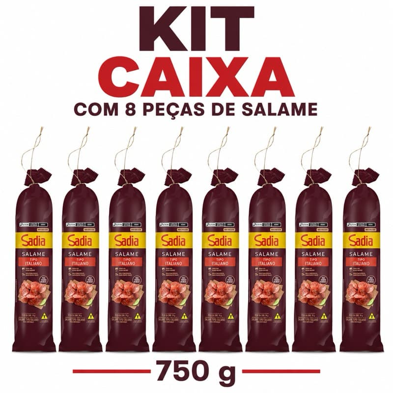 Kit 8 Salames Tipo Italiano Sadia 750g cada und