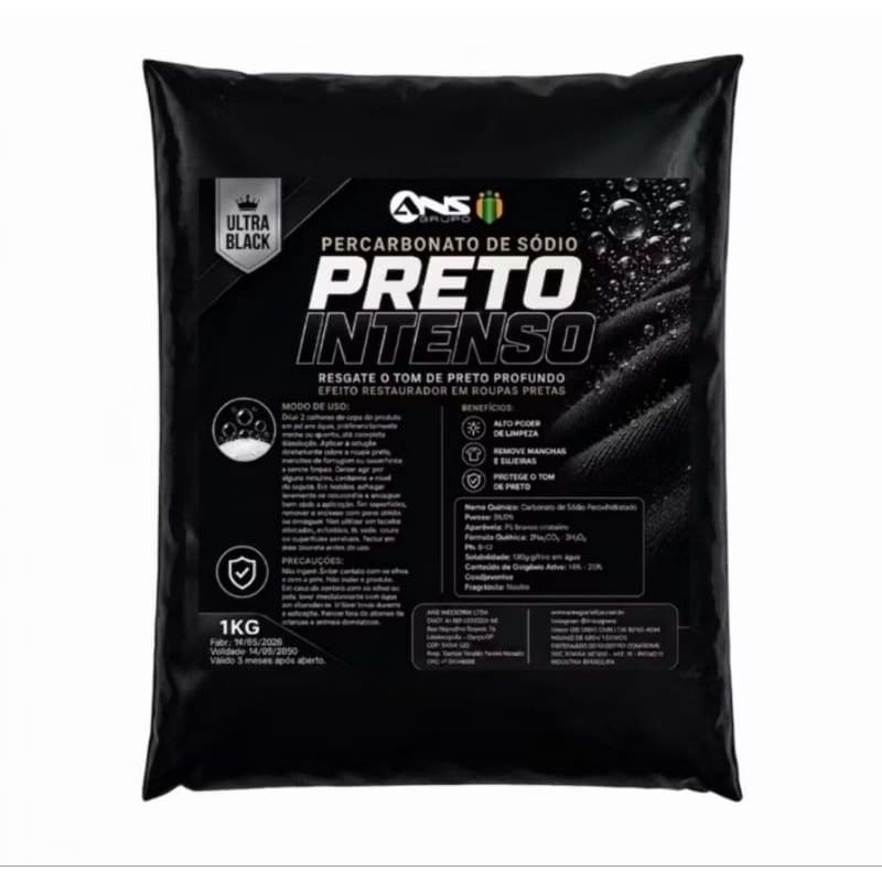 Super Percarbonato para Roupas Pretas 1kg – Revitaliza a Cor Preta e Remove Manchas a pronta entrega.