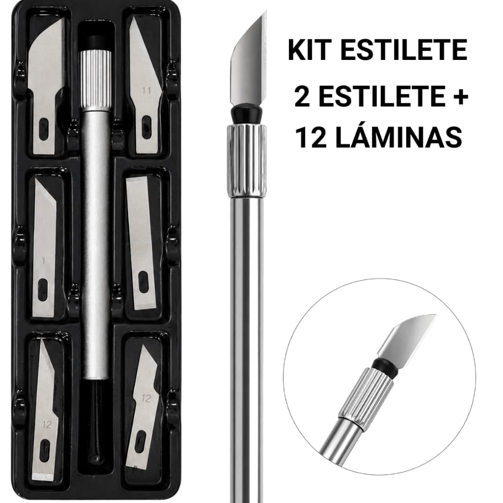Estilete De Precisão Profissional Com 6 Lâminas Modelismo Maquete Hobby Estilete Bisturi