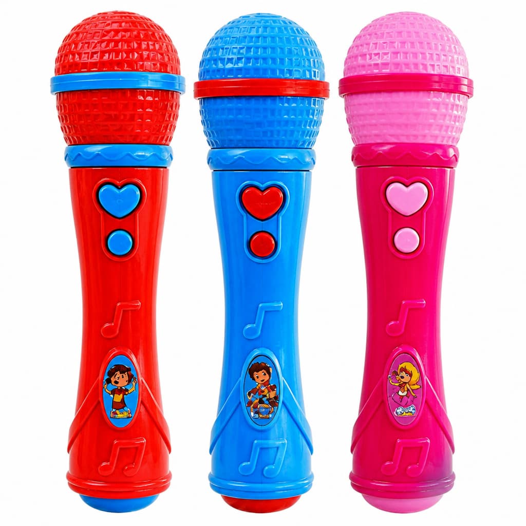 Microfone Infantil Brinquedo Sai a Voz e Musical Cantor Rock