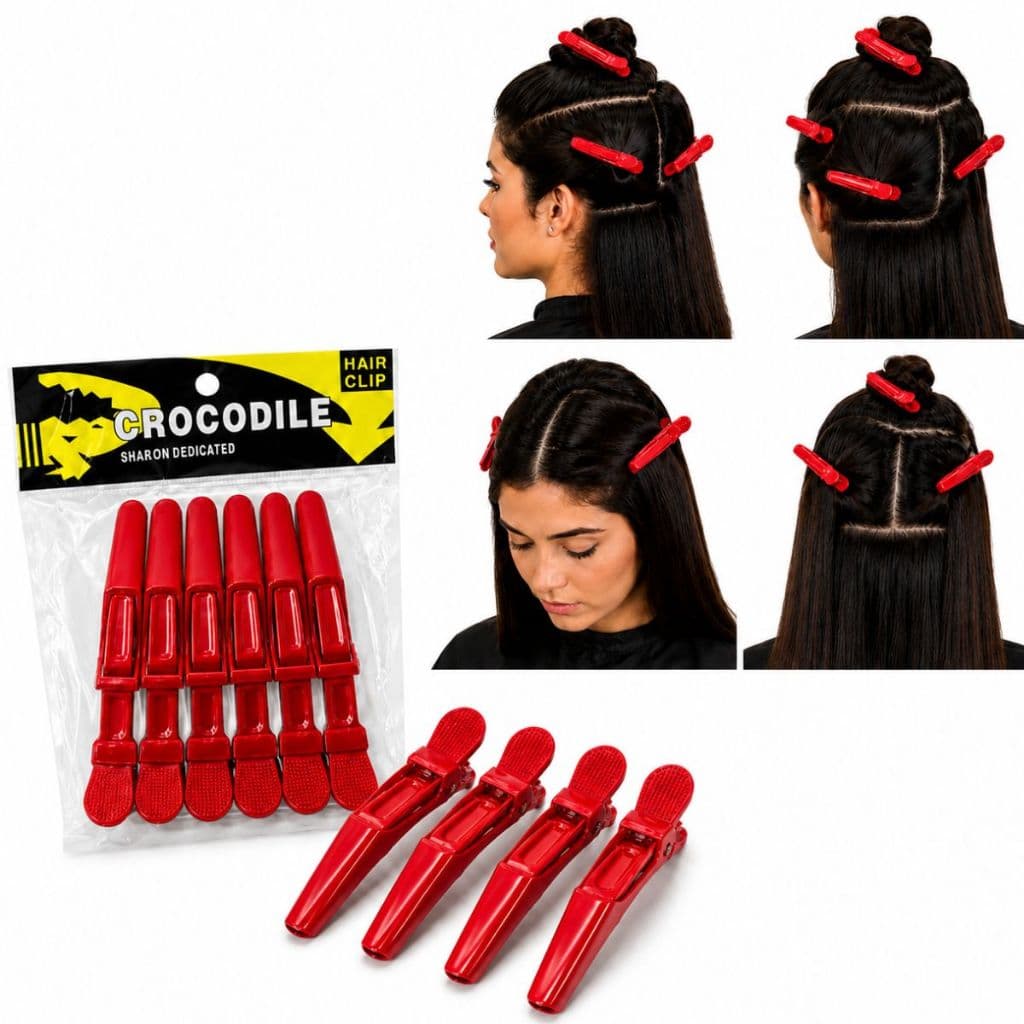 Kit 6 Presilhas Crocodilo Profissional Resistência Cabelo