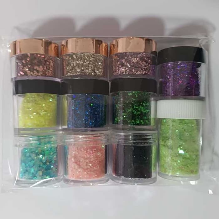 Kit Glitter Flocado - Glitters Variados para decoração em Biscuit e Artesanato
